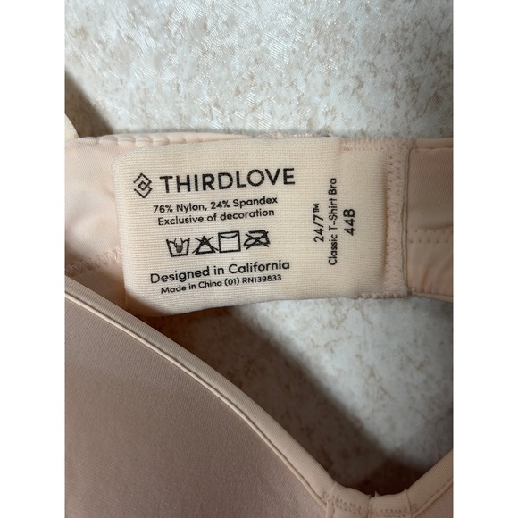 ThirdLove 24/7 Classic T-Shirt Bra 44B Beige Nylon‎ Spandex Comfort Support NWT - Picture 4 of 5